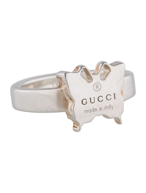 gucci ring snake|Gucci sterling silver butterfly ring.